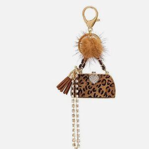 New in Box, LXHSLJN Luxury Leopard/Mink Keychain/Handbag Charm